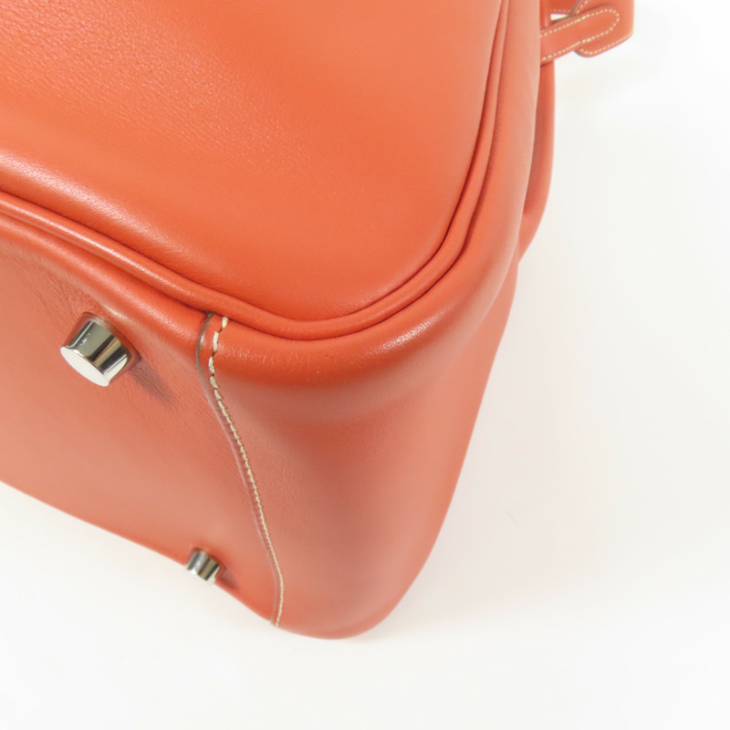 HERMES Swift皮革Lindy 30銀扣手挽肩背兩用袋Rose Jaipur-11