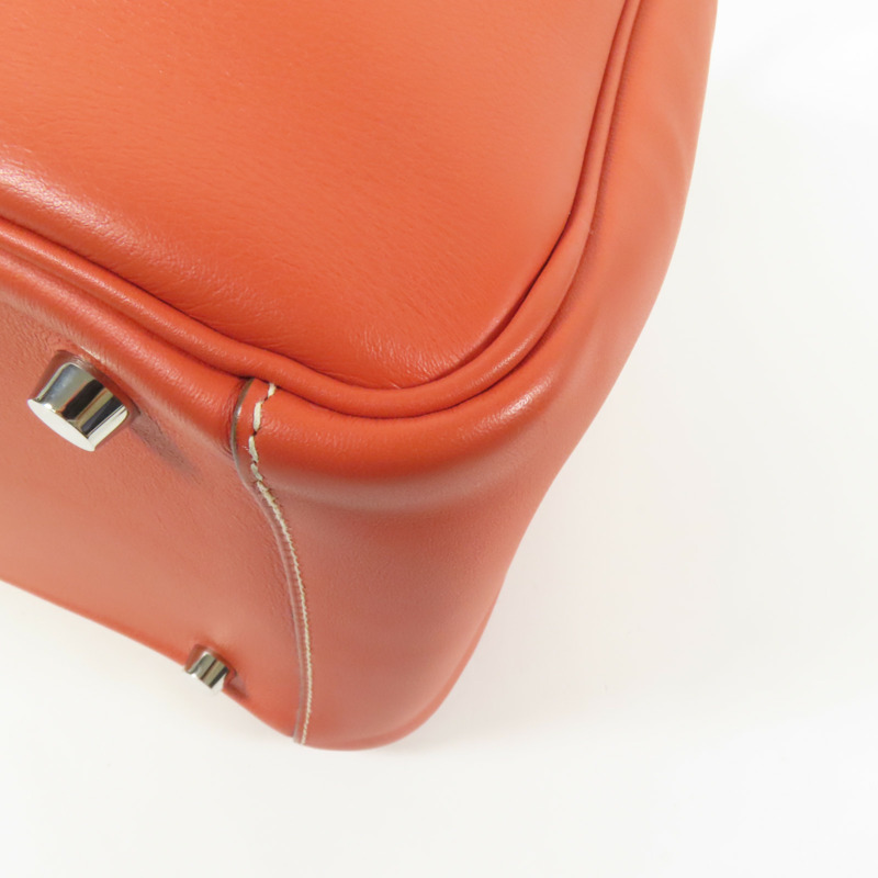 HERMES Swift皮革Lindy 30銀扣手挽肩背兩用袋Rose Jaipur-13