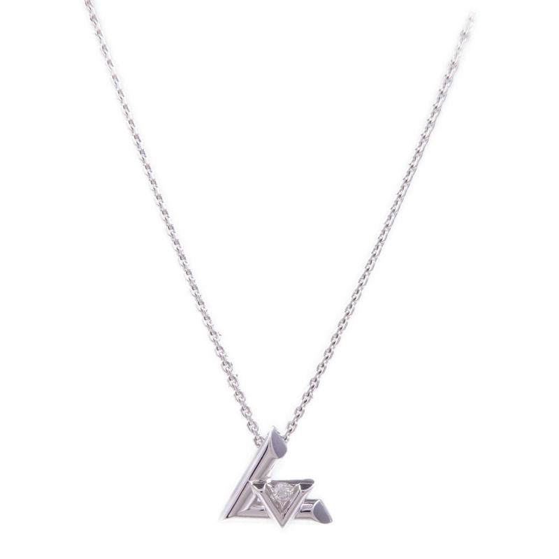 LOUIS VUITTON 18K白金LV Volt One鑽石項鍊-0