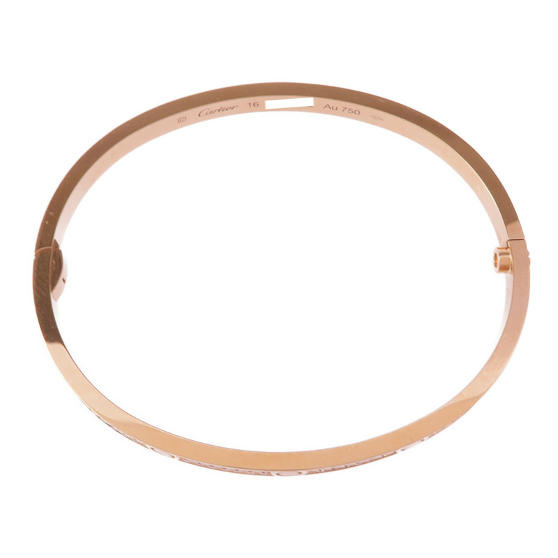 CARTIER 18K玫瑰金Love Diamond Bracelet鑽石手鏈Cartier#16-3