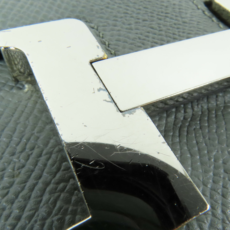 HERMES Epsom皮革Constance Mini銀扣肩背袋Vert Amande-8