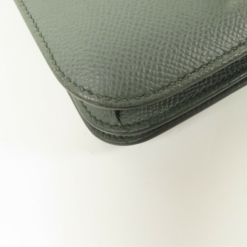 HERMES Epsom皮革Constance Mini銀扣肩背袋Vert Amande-11