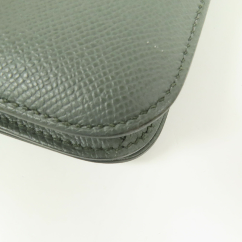 HERMES Epsom皮革Constance Mini銀扣肩背袋Vert Amande-12