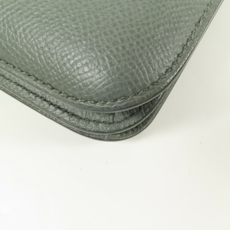 HERMES Epsom皮革Constance Mini銀扣肩背袋Vert Amande-14