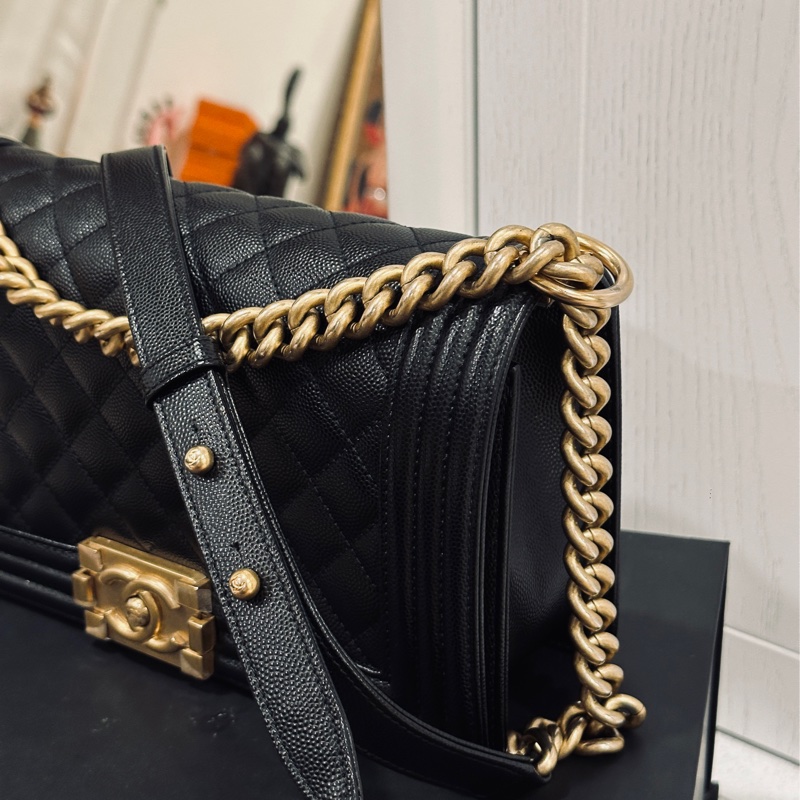 Chanel Leboy25黑金荔枝牛皮 芯片款 #25萬入手 #全新帶膜 #配件齊全-7
