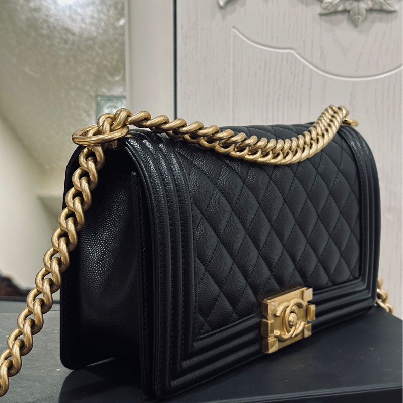Chanel Leboy25黑金荔枝牛皮 芯片款 #25萬入手 #全新帶膜 #配件齊全-9