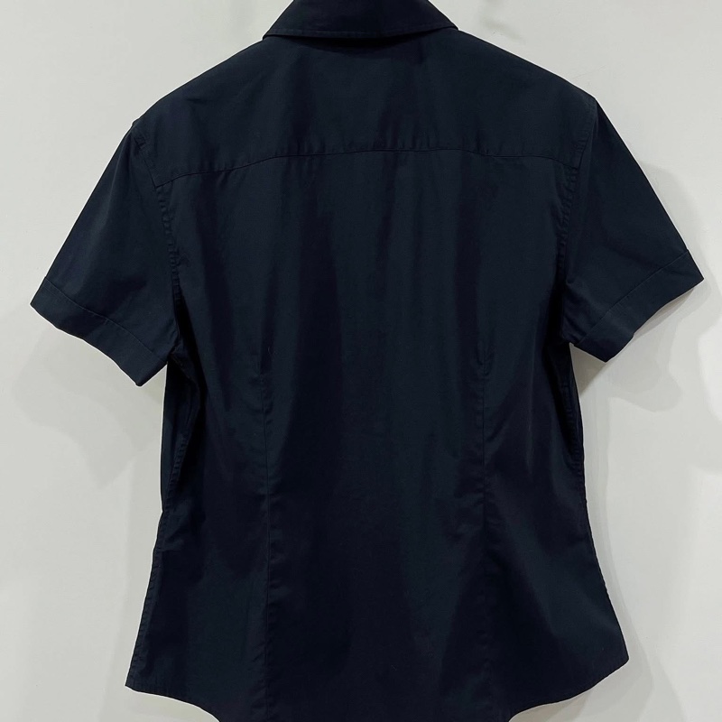 Burberry倫敦 經典格紋滾邊短䄂戰馬襯衫-1