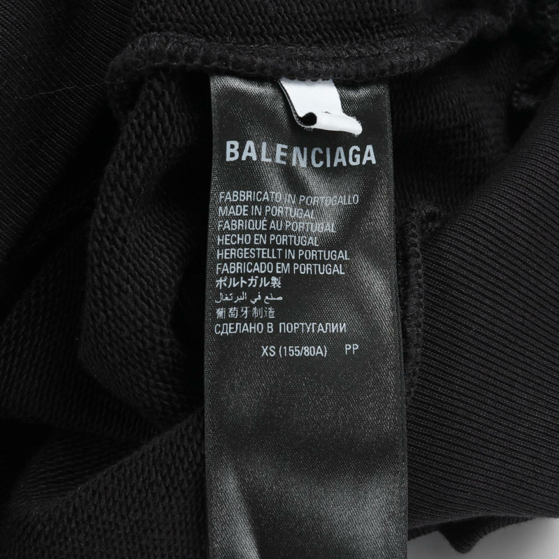 BALENCIAGA Care Label 連帽衫 725558 棉 黑色 男款 #XS-4