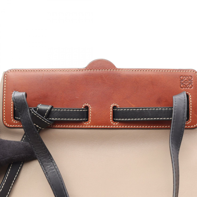 LOEWE LAZO 手提包 單肩包 329.56.Z22 皮革 米色 棕色 二手 男士-13