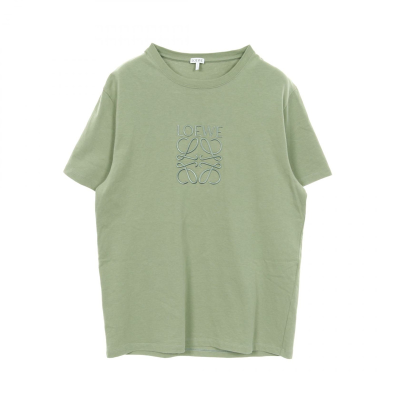 LOEWE Anagram 刺繡 T 卹棉綠色二手男 #L-0