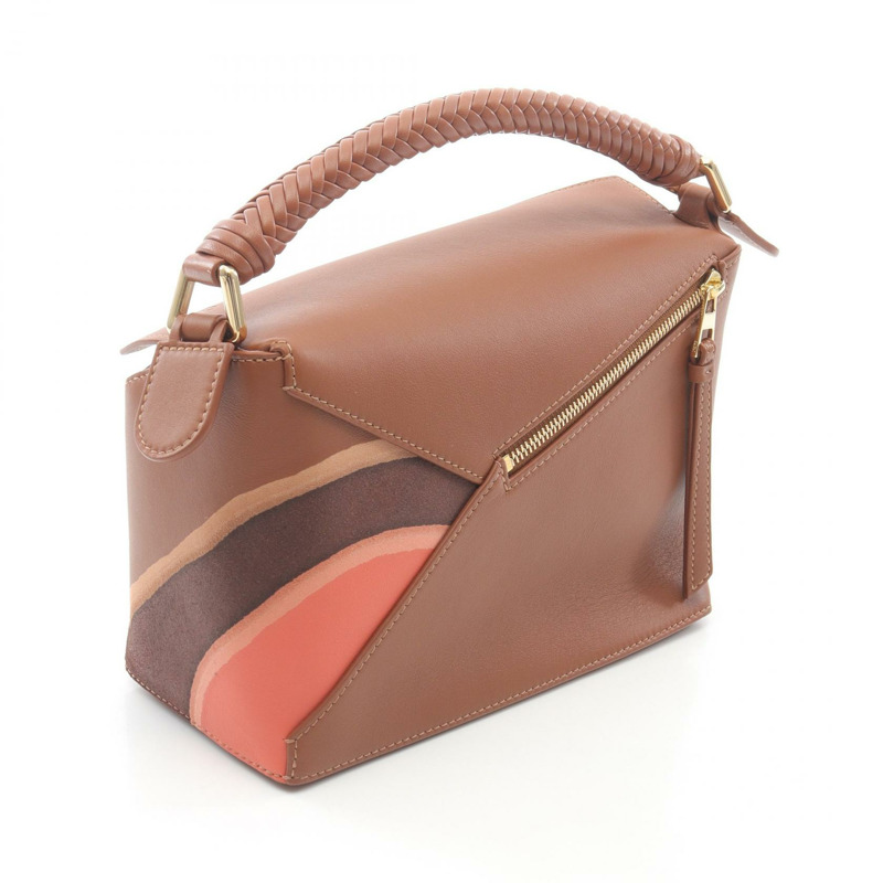 LOEWE Puzzle Edge S 風景單肩包 A510P60XB05691 皮革棕色全新-1