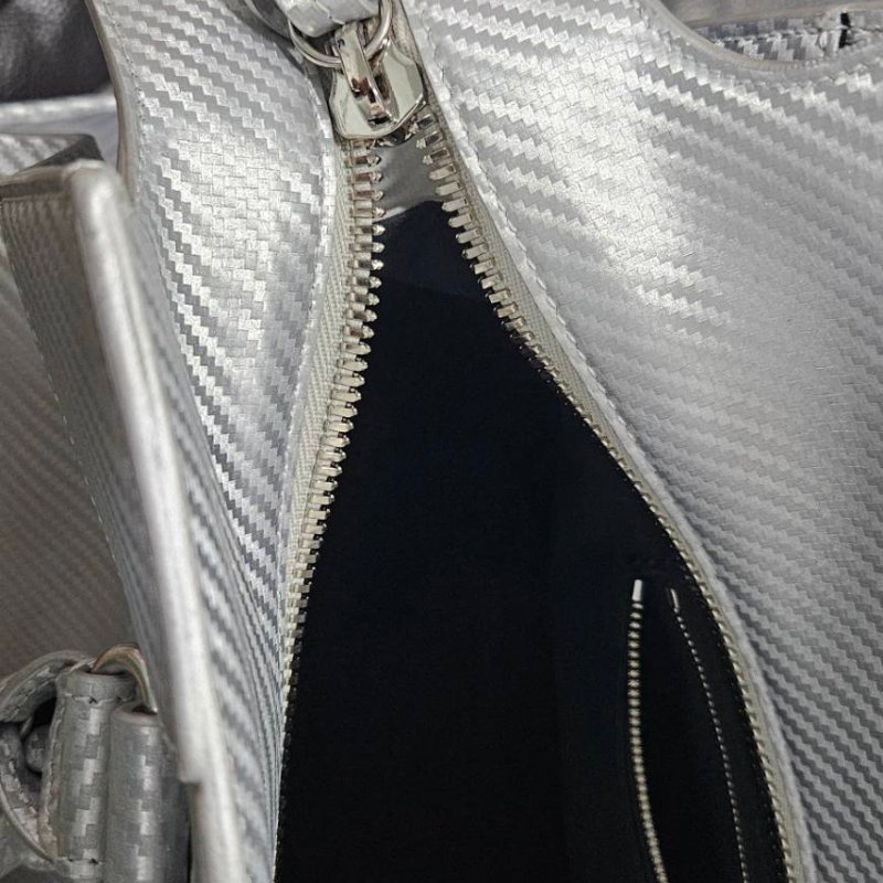 (全新)正品Balenciaga銀色斜紋 neo classic款 機車包/中款-14