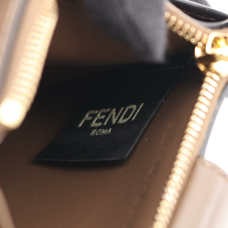 FENDI FF 鑽石拉鍊卡包 Zucca 8M0507ADYMF13VK 皮革 棕色 黑色 全新-3