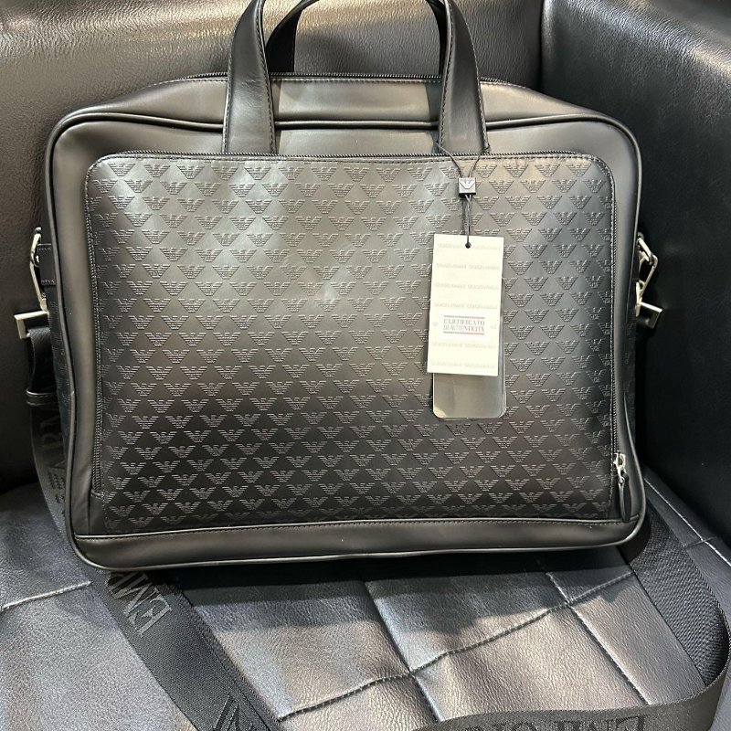 EMPORIO ARMANI 亞曼尼 EA 小牛皮 肩背 手拿 公事包-0