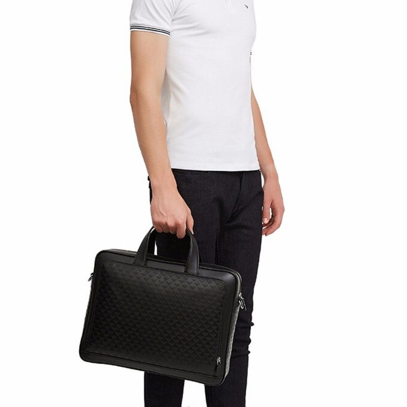 EMPORIO ARMANI 亞曼尼 EA 小牛皮 肩背 手拿 公事包-2