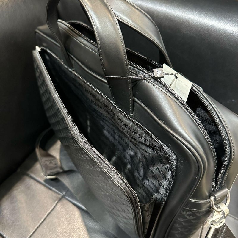EMPORIO ARMANI 亞曼尼 EA 小牛皮 肩背 手拿 公事包-4