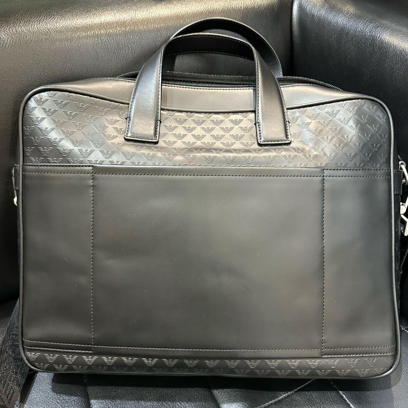 EMPORIO ARMANI 亞曼尼 EA 小牛皮 肩背 手拿 公事包-6