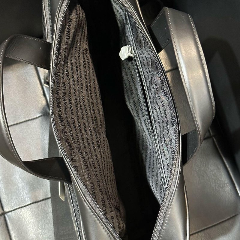 EMPORIO ARMANI 亞曼尼 EA 小牛皮 肩背 手拿 公事包-7