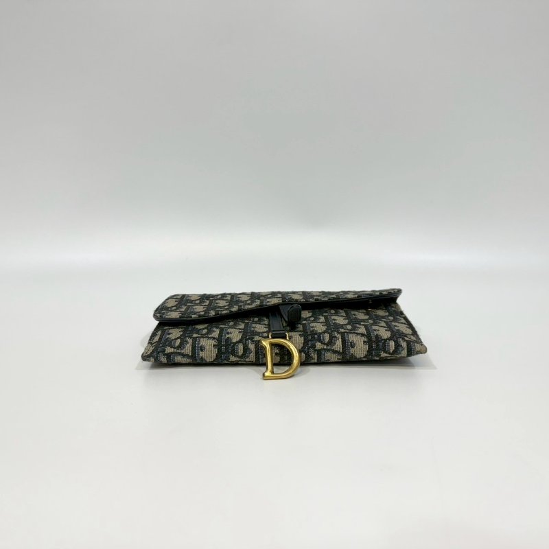 DIOR藍色緹花布Saddle WOC鏈包S5614CTZQ-2