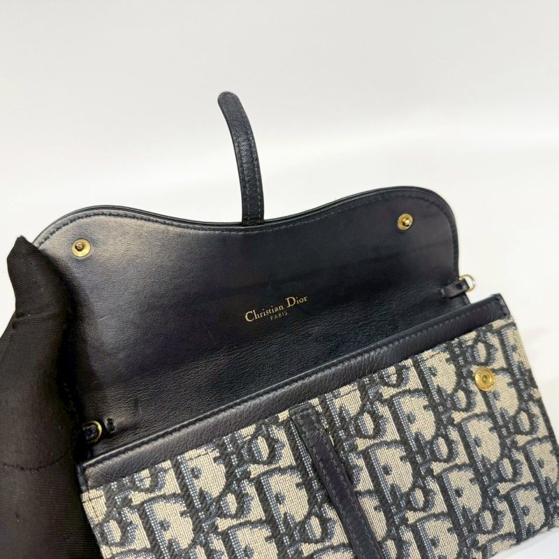 DIOR藍色緹花布Saddle WOC鏈包S5614CTZQ-10