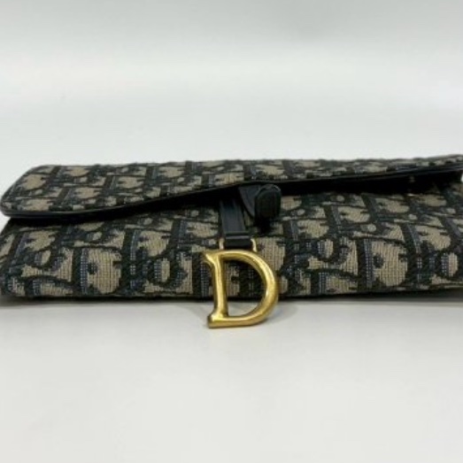 DIOR藍色緹花布Saddle WOC鏈包S5614CTZQ-14