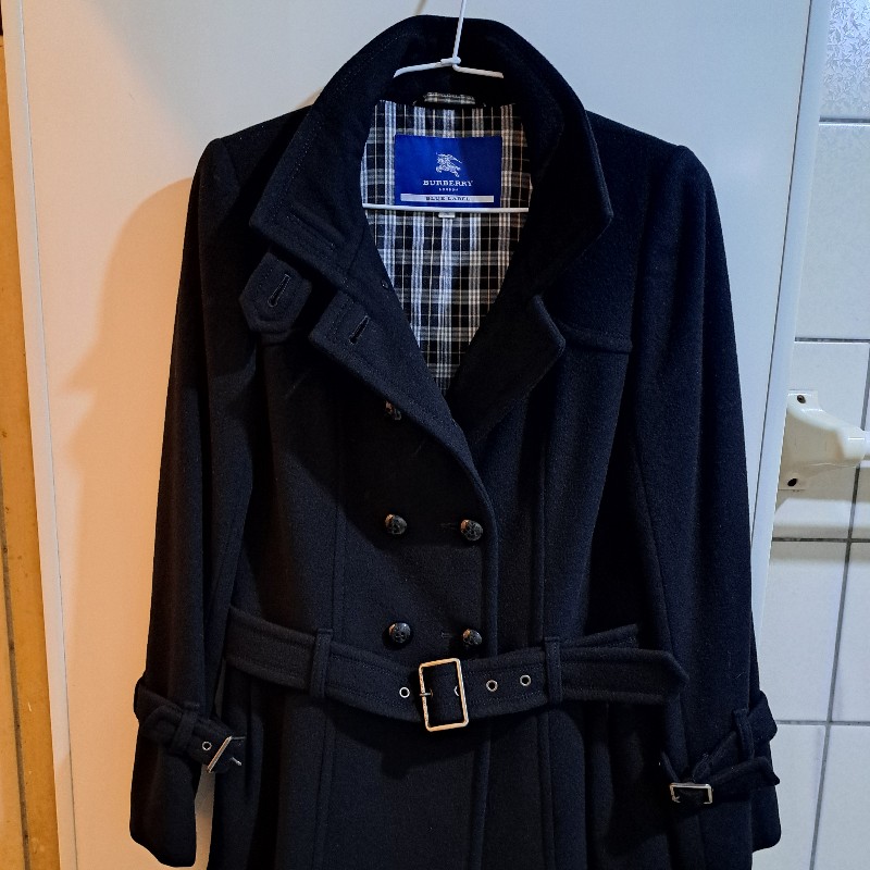 38號/Burberry 藍標/女神羊毛大衣/有腰帶-5