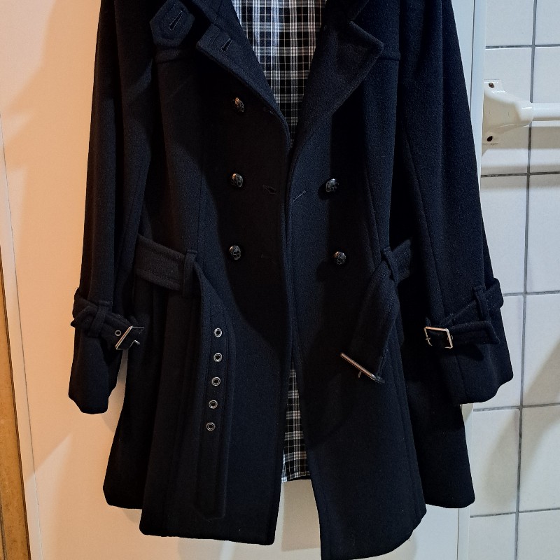 38號/Burberry 藍標/女神羊毛大衣/有腰帶-22