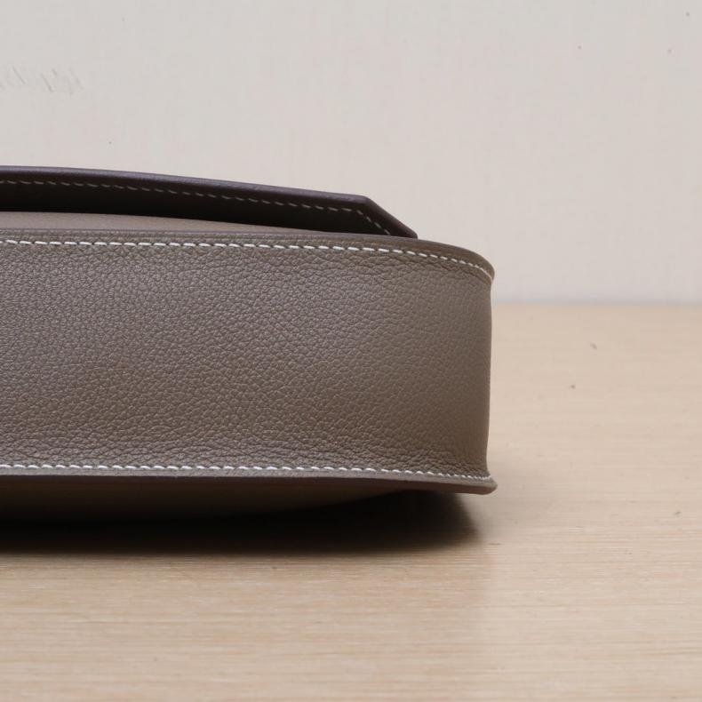 HERMES Jypsiere吉普賽mini18大象灰EC皮W刻銀扣肩背包-3