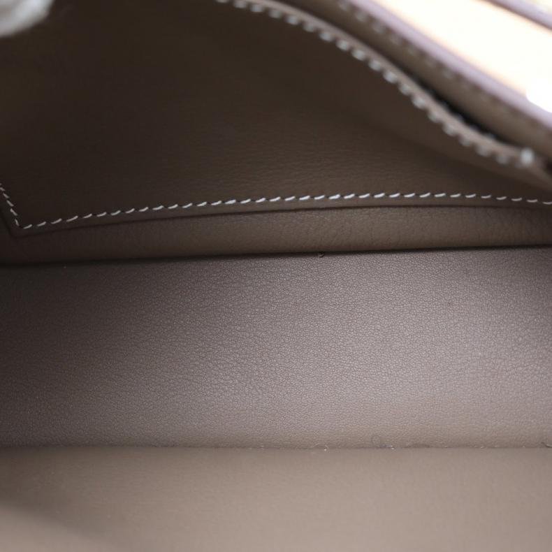 HERMES Jypsiere吉普賽mini18大象灰EC皮W刻銀扣肩背包-5