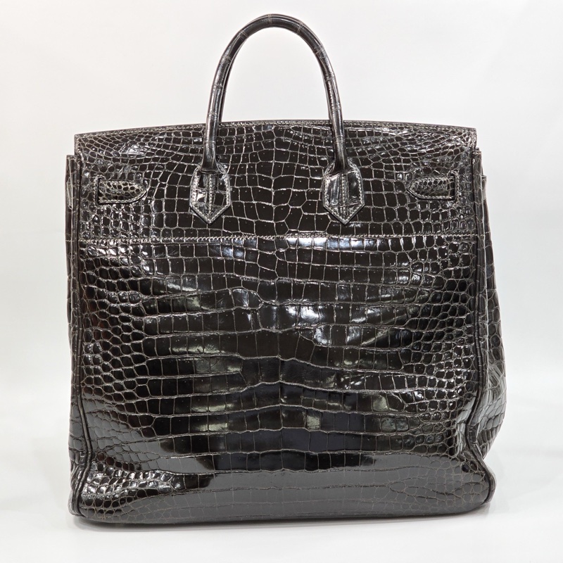 Hermès HAC Birkin 40 黑銀鱷魚 框J-2