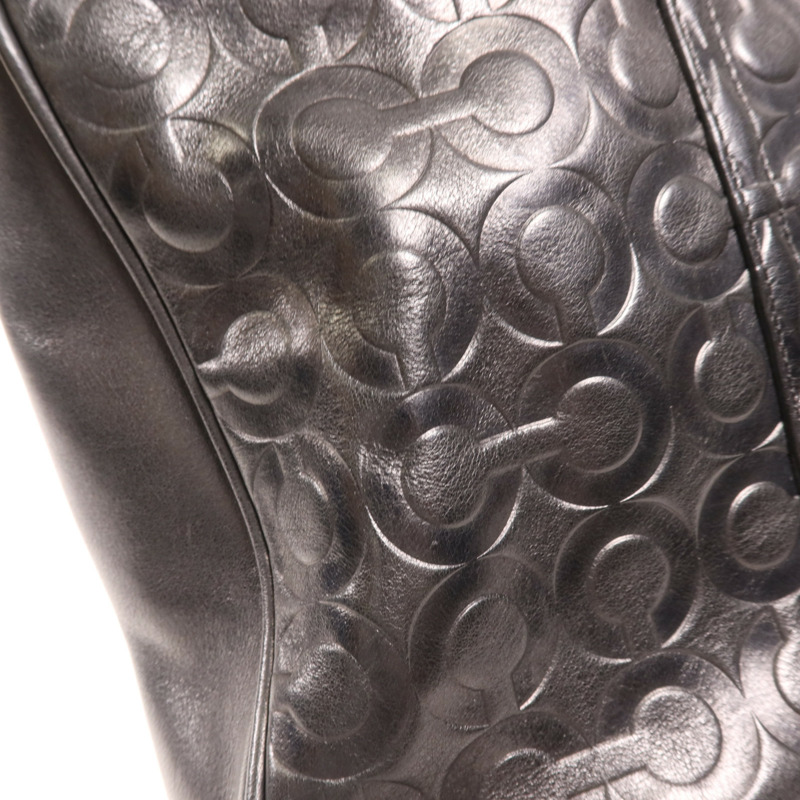 COACH 牛皮皮革Shoulder Bag銀扣肩背袋-11