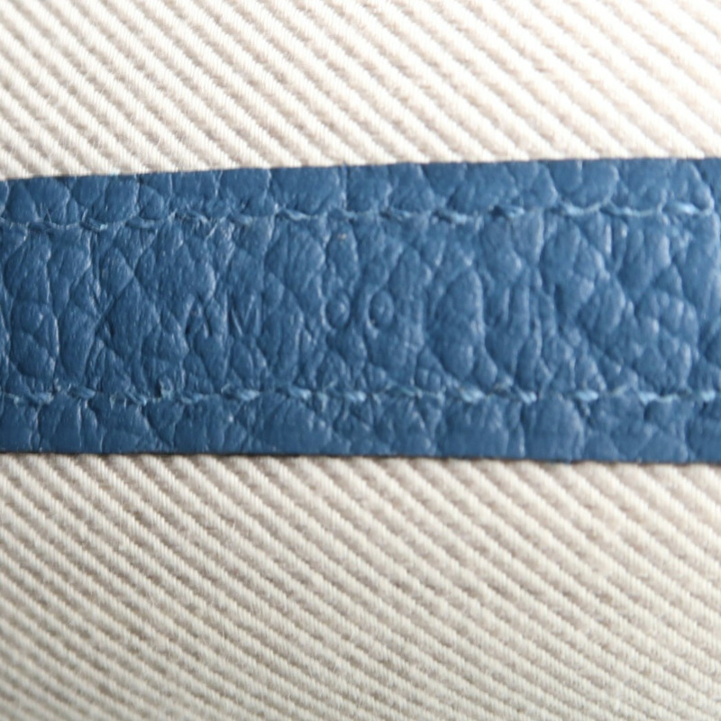 HERMES Country皮革Garden Party PM銀扣手挽袋Bleu De Prusse-6