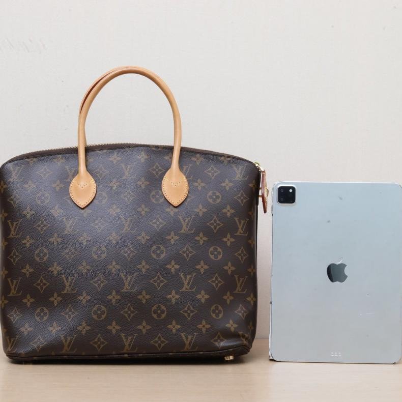 LOUIS VUITTON LockitVertical豎版Tote大號31老花PVC2013肩背包-1