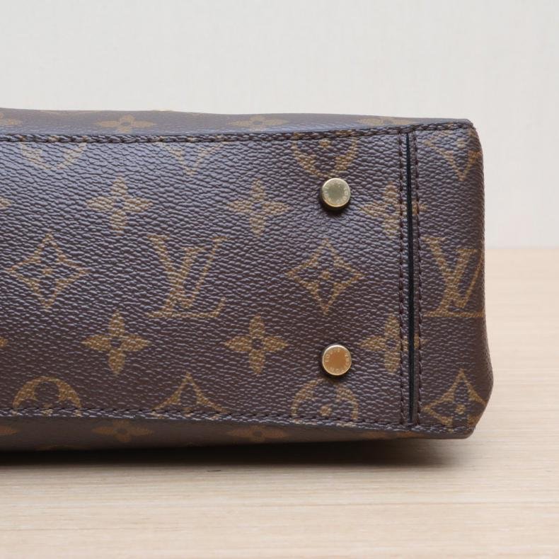 LOUIS VUITTON ONEHANDLE新款郵差包中號老花牛皮/帆布金扣2016牛皮帆布肩背包-3
