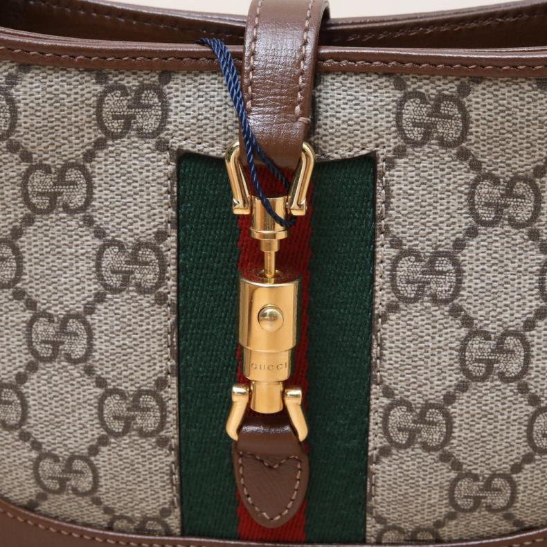 GUCCI Jackie1961Mini19老花PVC金扣帆布肩背包-4
