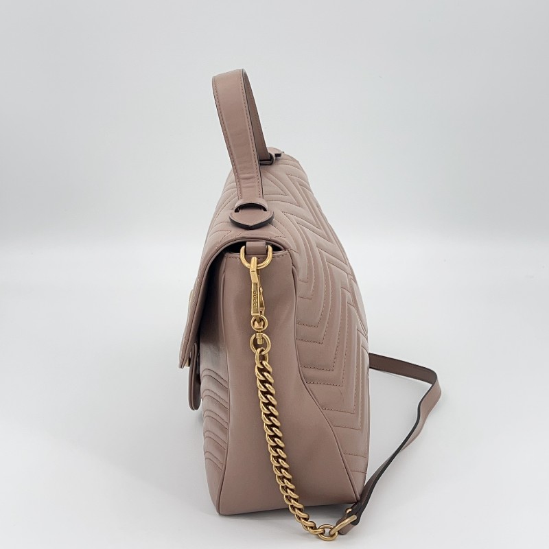 Gucci 奶茶色 郵差包 肩背包斜背包 底長32cm-2