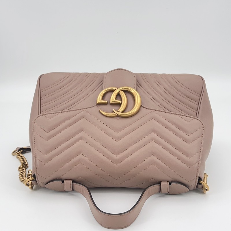 Gucci 奶茶色 郵差包 肩背包斜背包 底長32cm-4