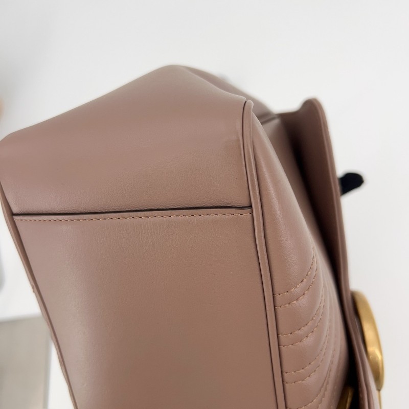 Gucci 奶茶色 郵差包 肩背包斜背包 底長32cm-11