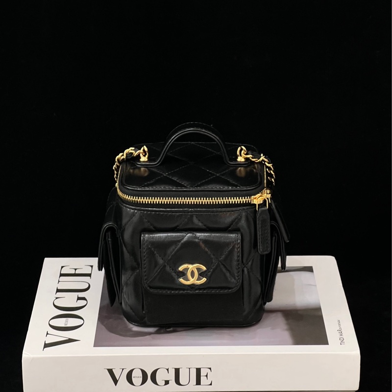 Chanel cargo 黑金小盒子口袋包 芯片款 附件:盒子/塵袋/冊子-0