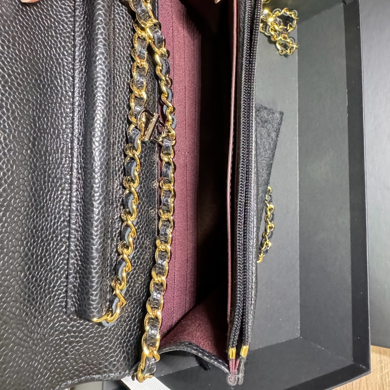 Chanel 香奈兒 WOC 黑金 荔枝皮 全配-10