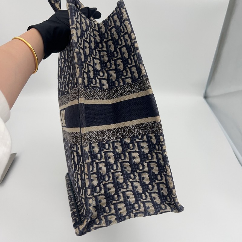 Dior book tote 托特包 大號 藍色 手提包-11