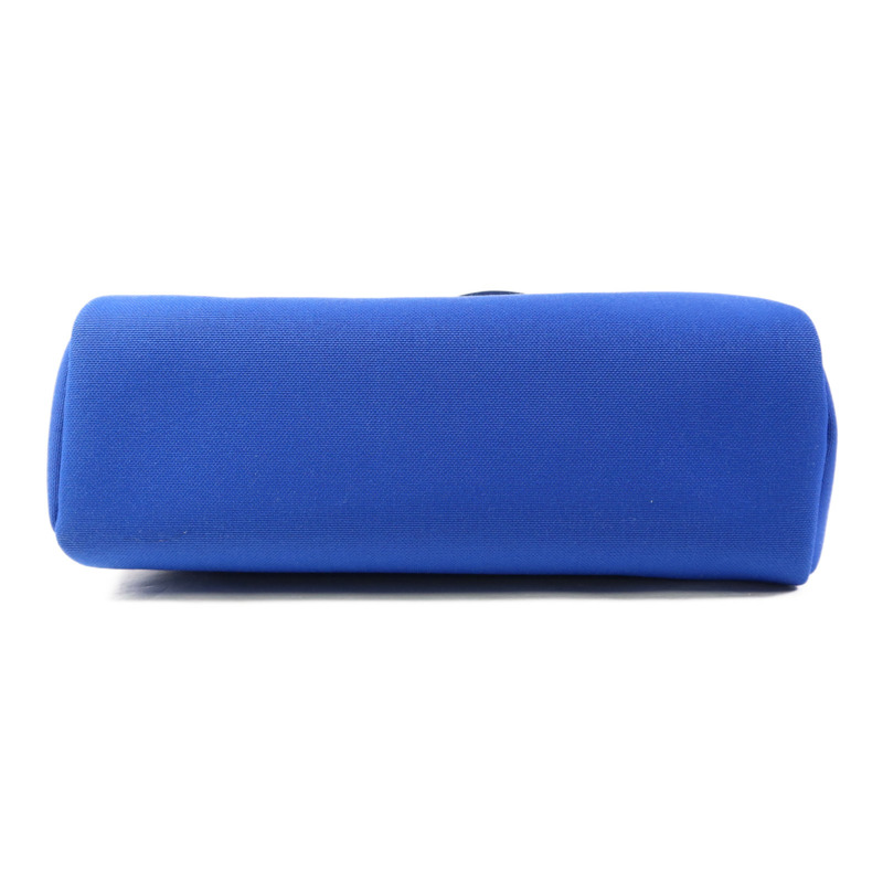HERMES 帆布Herbag PM銀扣手挽肩背兩用袋Bleu Billard-3