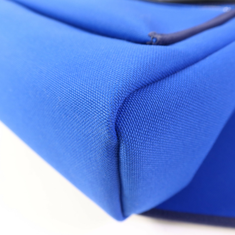 HERMES 帆布Herbag PM銀扣手挽肩背兩用袋Bleu Billard-15