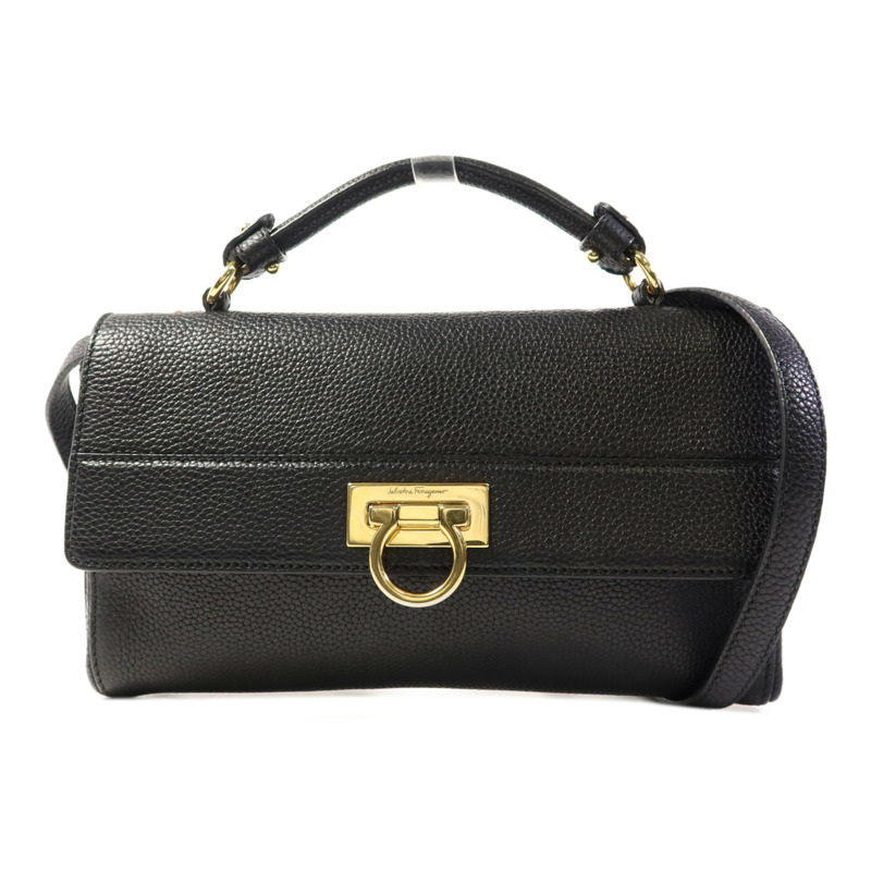 Salvatore Ferragamo 牛皮皮革Shoulder Bag金扣手挽肩背兩用袋-0