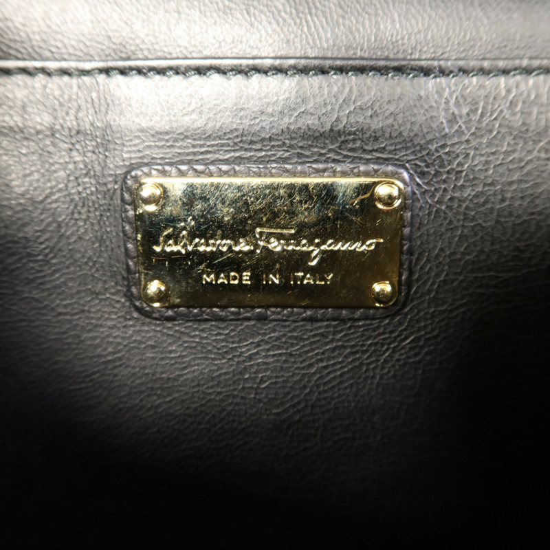 Salvatore Ferragamo 牛皮皮革Shoulder Bag金扣手挽肩背兩用袋-6