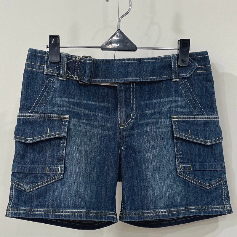 Burberry 藍標 兩側口袋牛仔戰馬短褲-0
