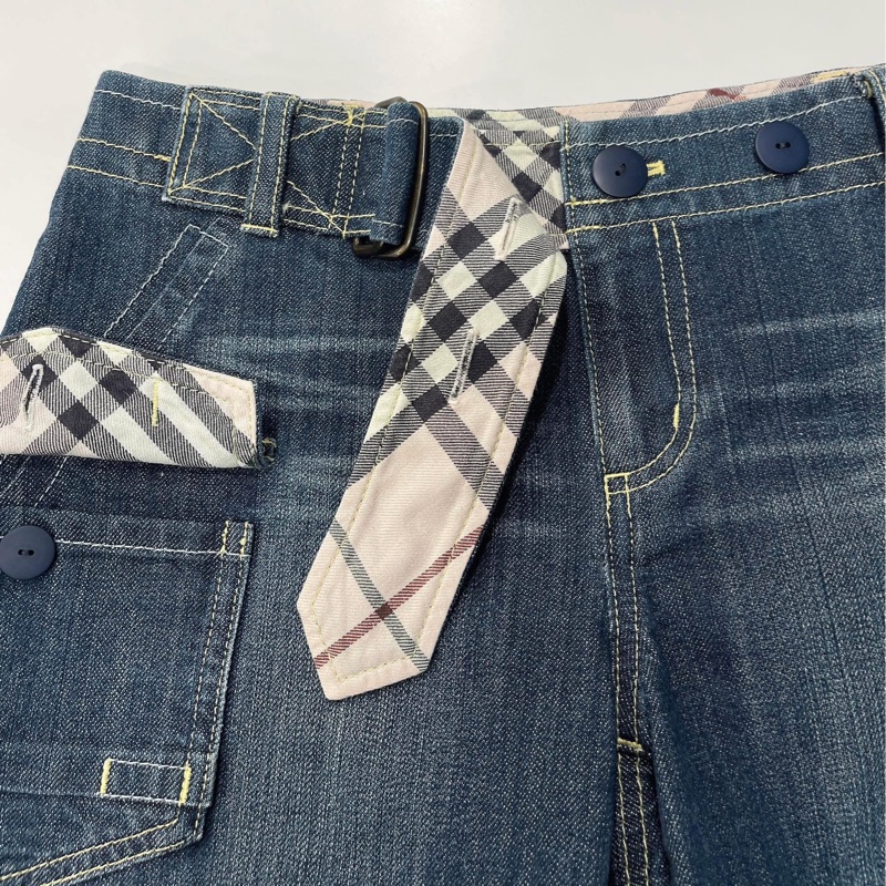 Burberry 藍標 兩側口袋牛仔戰馬短褲-4