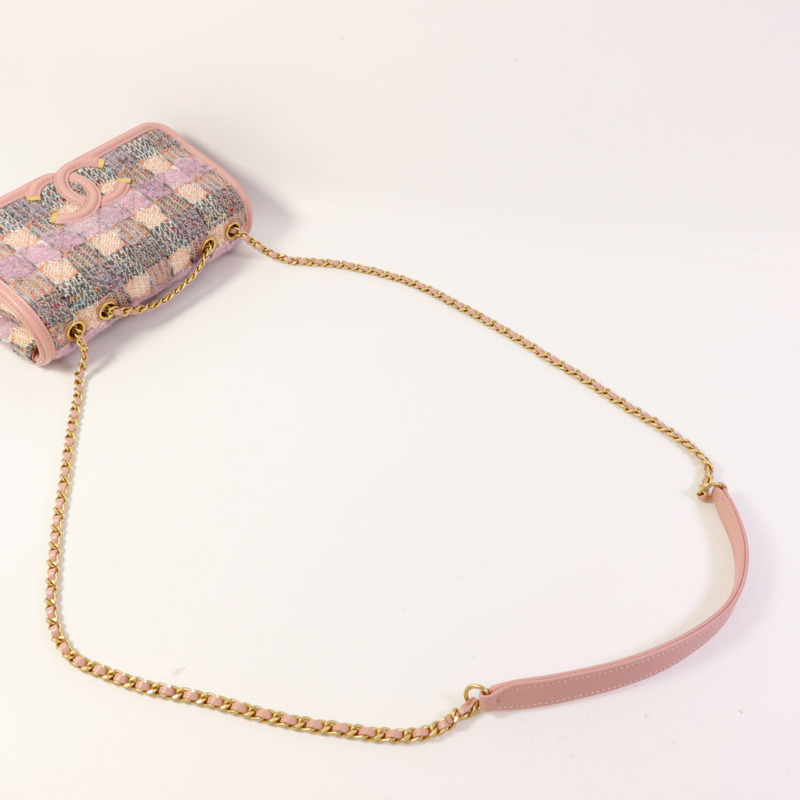 CHANEL 粗花呢CC Filigree Flap金扣鏈帶肩背袋-4