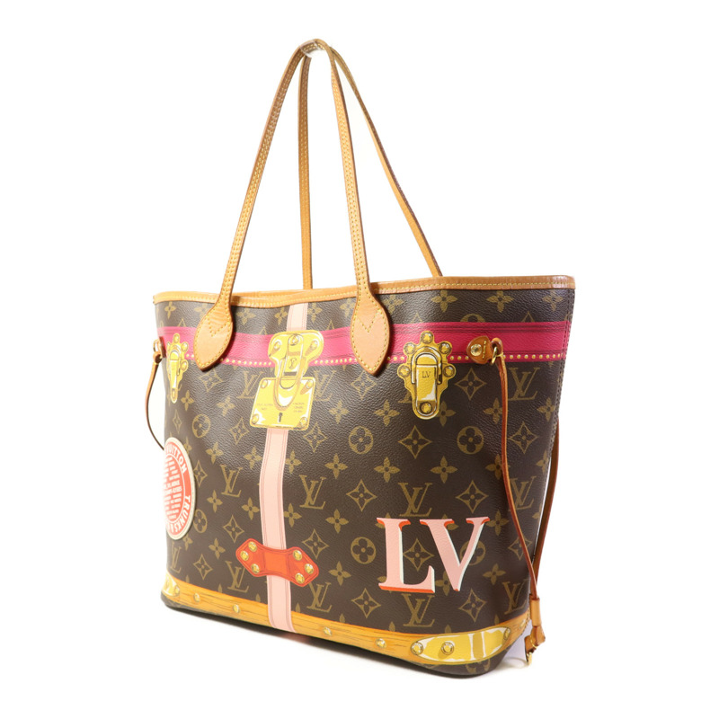 LOUIS VUITTON Monogram Summer Trunk Neverfull MM金扣肩背袋-2