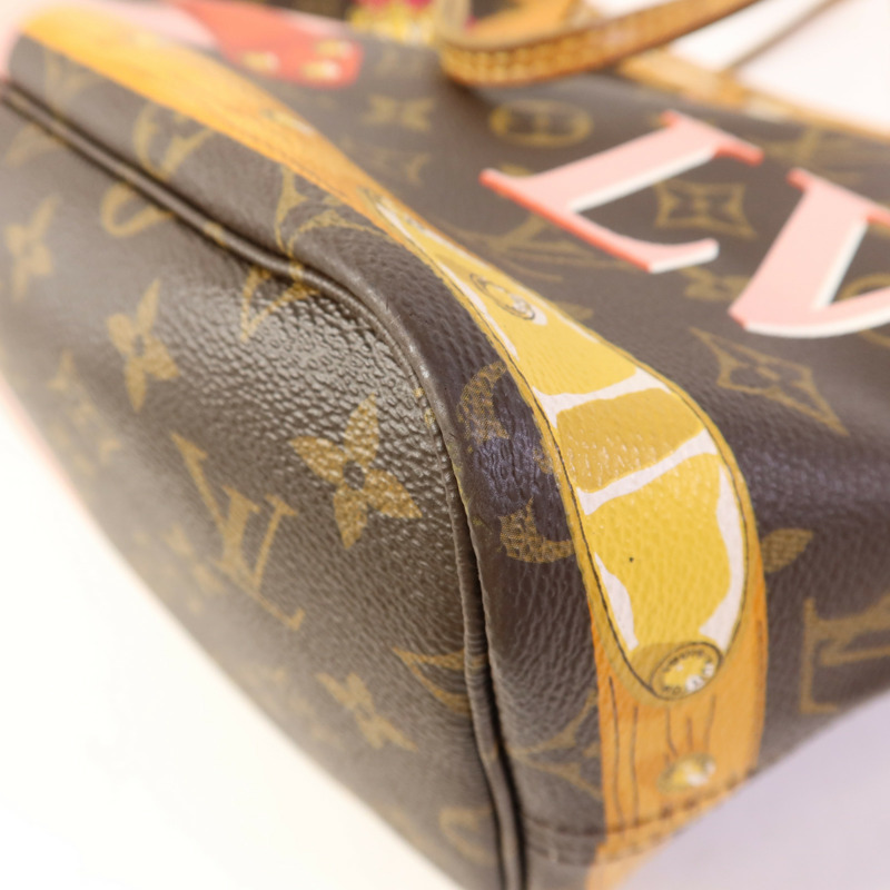 LOUIS VUITTON Monogram Summer Trunk Neverfull MM金扣肩背袋-10